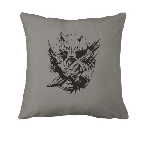 Подушка с волком и мечом