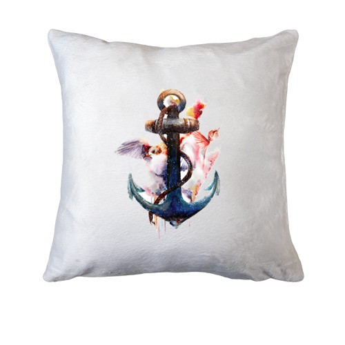 Подушка з якорем і голубами