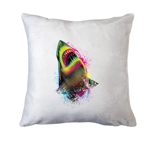 Подушка с яркой акулой