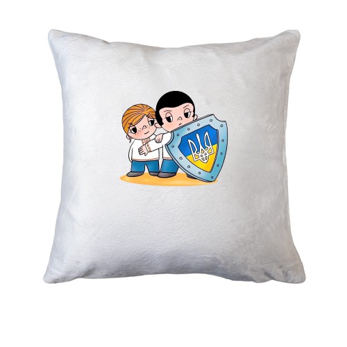 Подушка с защитником Украины в стиле Love is..