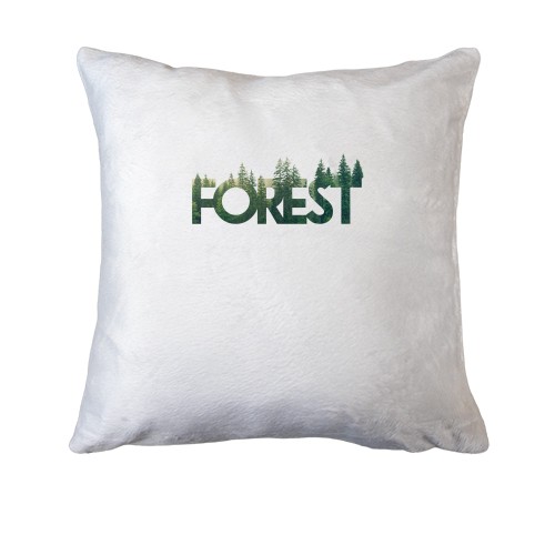Подушка со стилизованной надписью Лес (Forest)