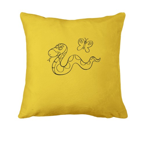 Подушка со змеей и бабочкой