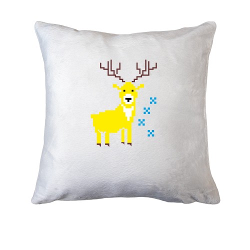 Подушка вязаный Олень