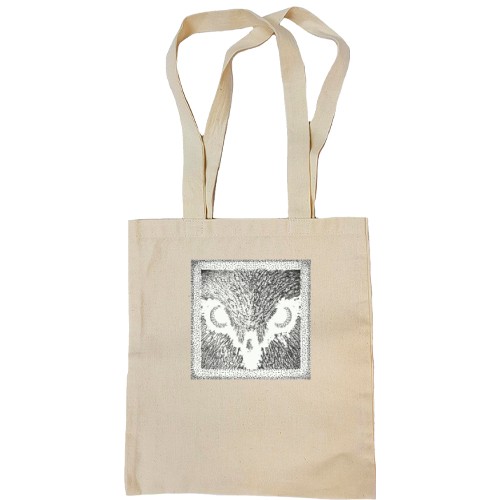 Сумка шопер з пташкою намальованою крапками