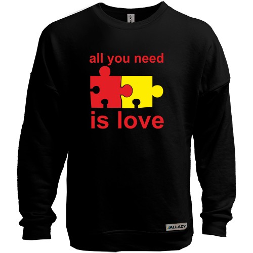 Свитшот без начеса All you need is love (пазлы)