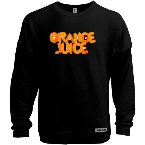 Світшот без начісу з написом «ORANGE JUICE» у вигляді соковитих часточок апельсина