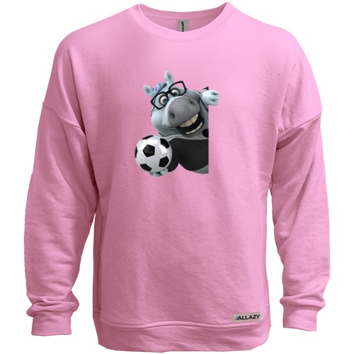 Свитшот без начеса Веселая лошадь с футбольным мячом