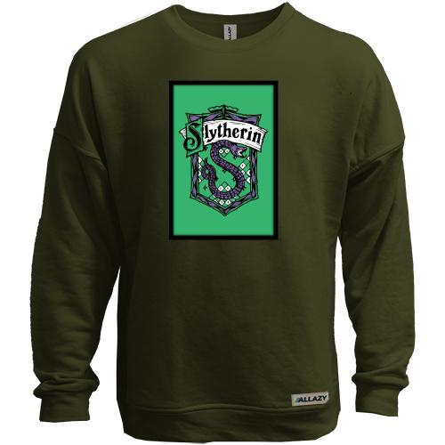 Свитшот без начеса с гербом Slytherin (Harry Potter)