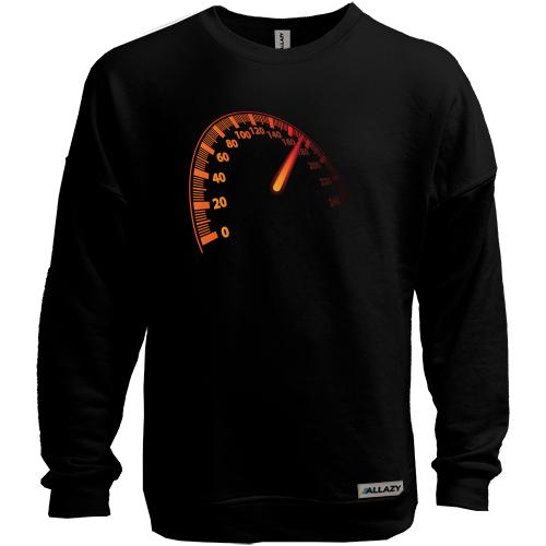 Свитшот без начеса с изображением спидометра