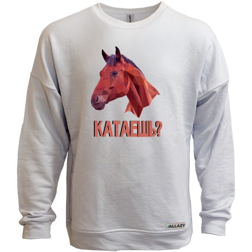 Світшот без начісу з написом 