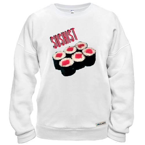 Світшот з ролами макі та написом «SUSHIST»