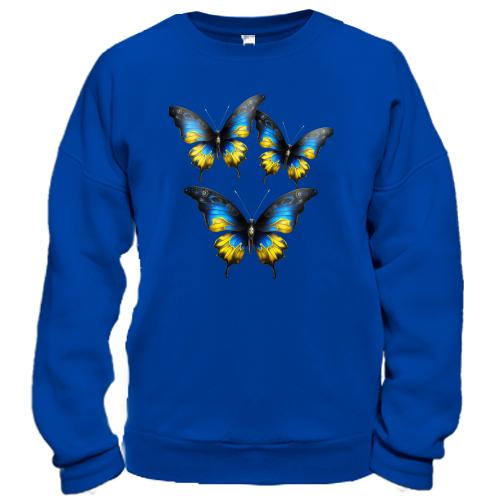 Світшот з жовто-синіми метеликами (3)