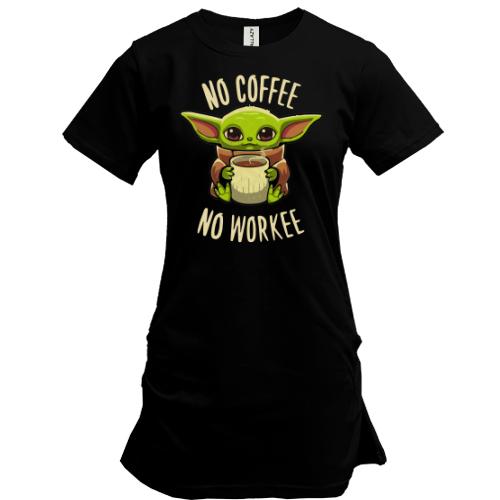 Туника Baby Yoda No coffee No work