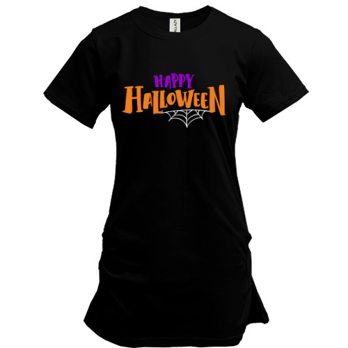 Подовжена футболка Happy Halloween (напис)