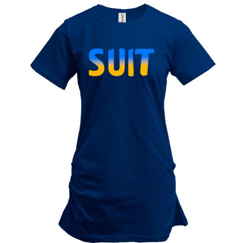 Подовжена футболка Suit (жовто-блакитний)