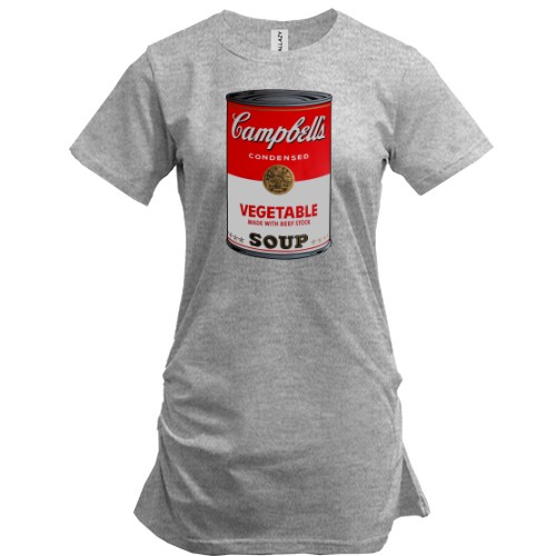 Удлиненная футболка с изображением знаменитой банки супа Campbell's