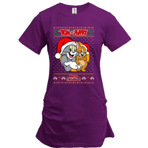 Подовжена футболка з Томом та Джері 