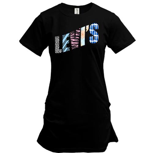 Подовжена футболка з розмальованим логотипом Levis