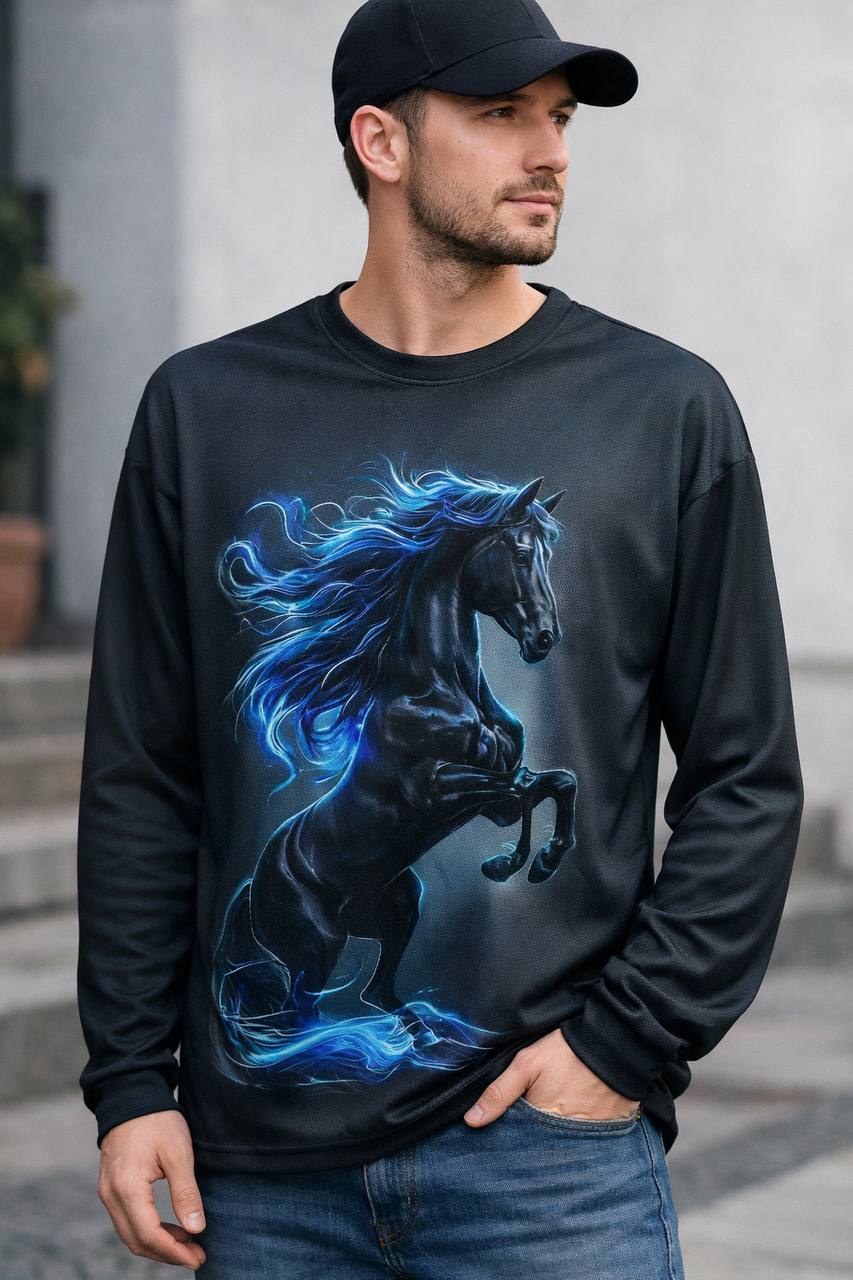 3D світшот Сірий кінь реальне фото