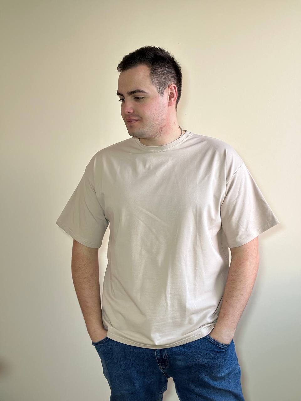 Бежевая футболка Oversize "ALLAZY" реальное фото Бежевая футболка Oversize "ALLAZY" реальное фото