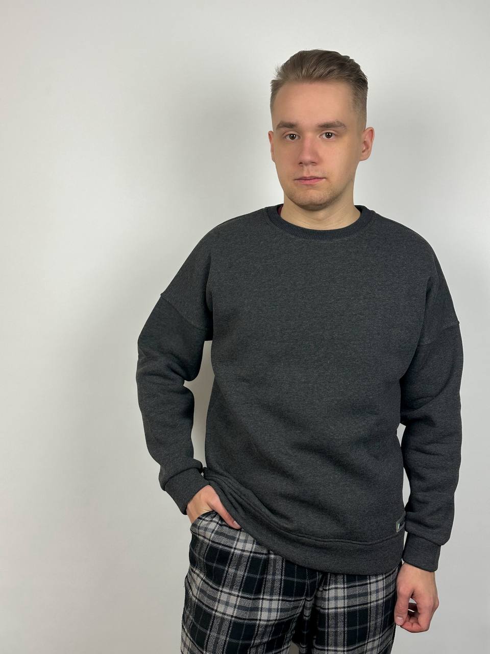 Свитшот антрацит "ALLAZY" реальное фото