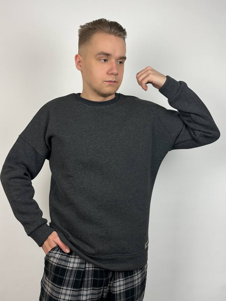 Свитшот антрацит "ALLAZY" реальное фото