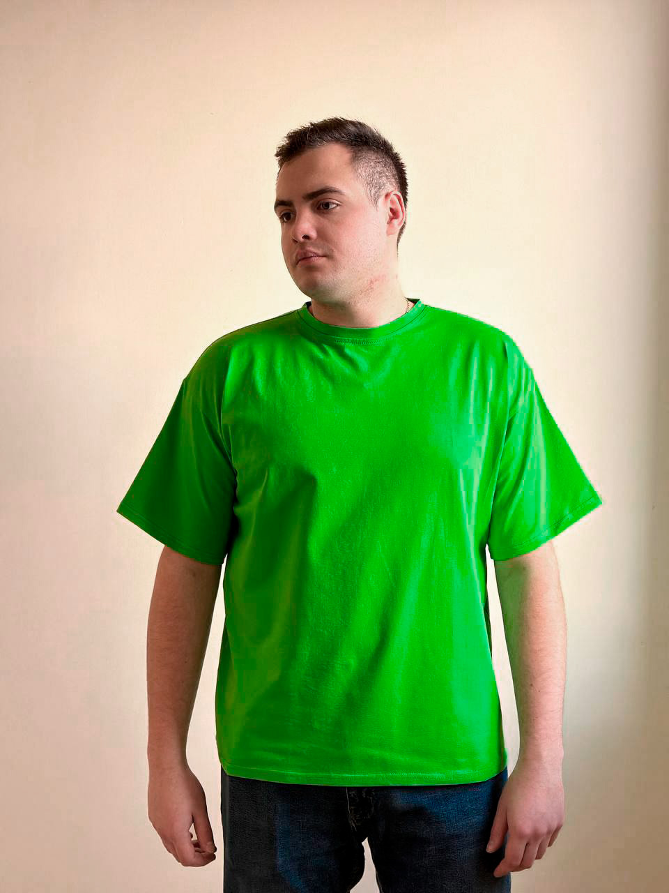 ЗЯрко-зленая футболка Oversize "ALLAZY" реальное фото