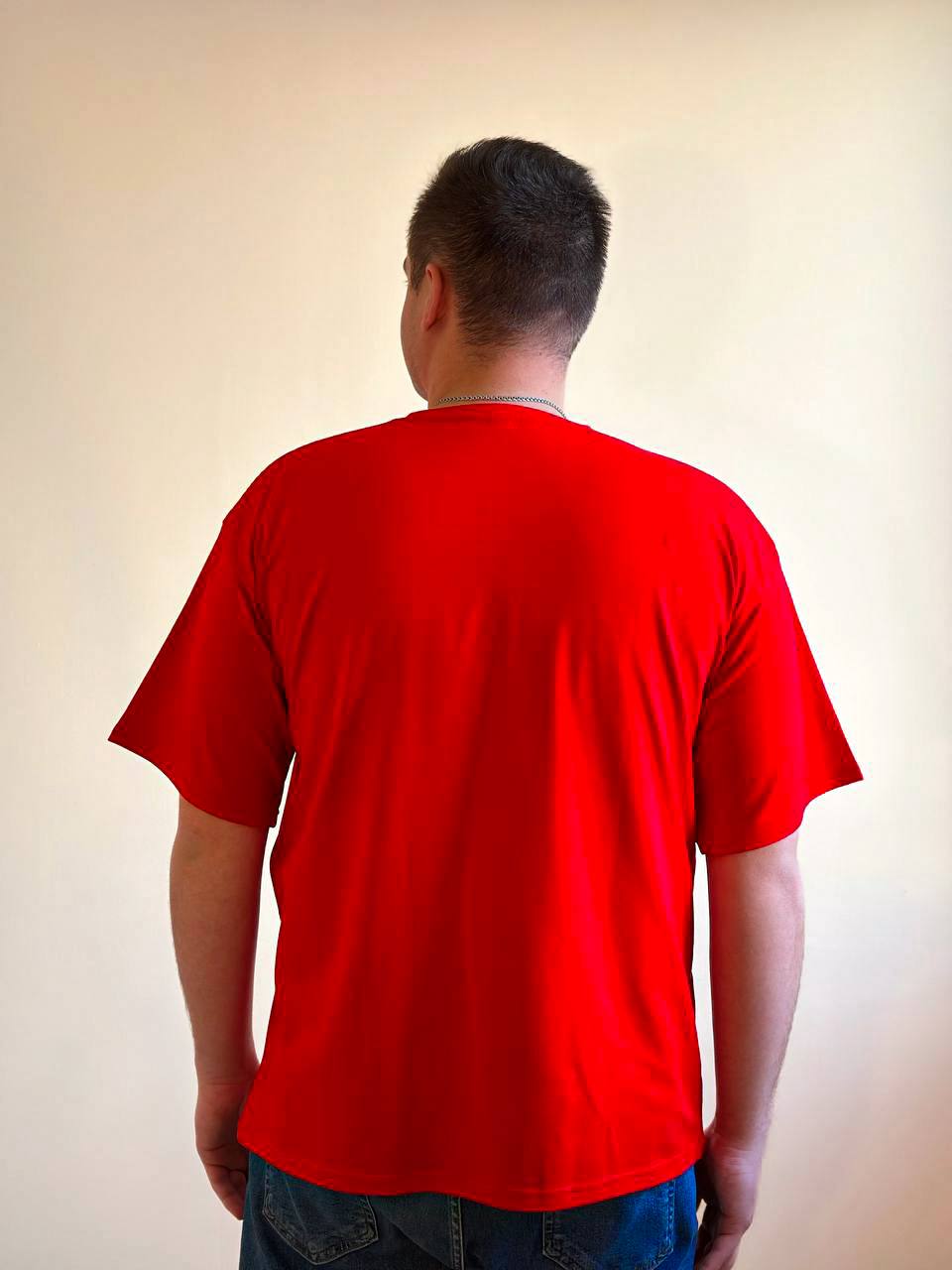 Красная футболка Oversize "ALLAZY" реальное фото