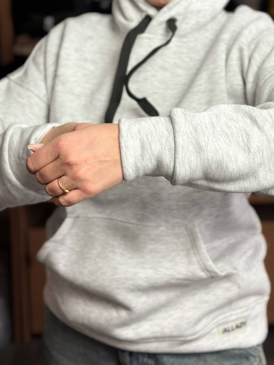 Худи Серая "ALLAZY" реальное фото