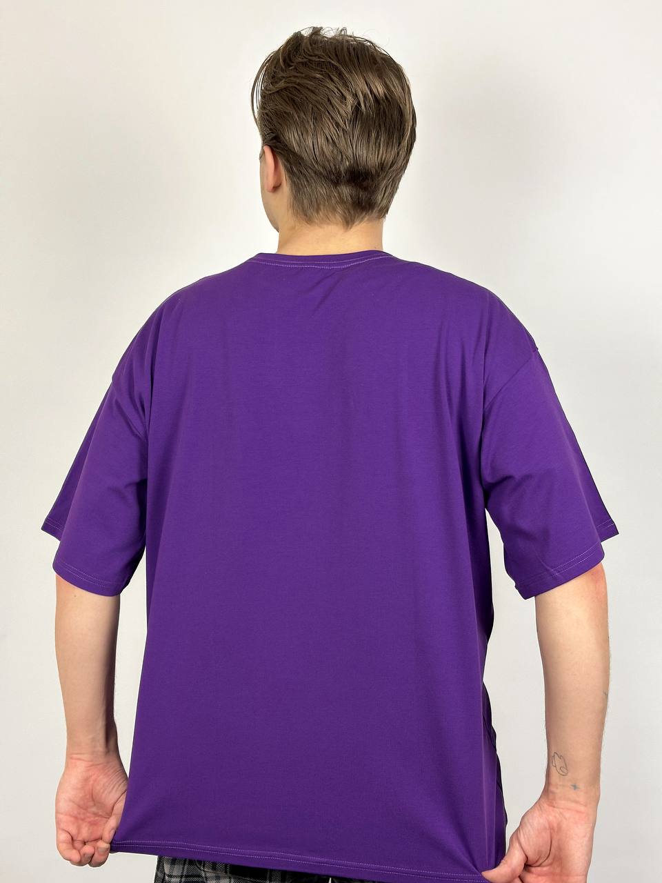 Фиолетовая футболка Oversize "ALLAZY" реальное фото