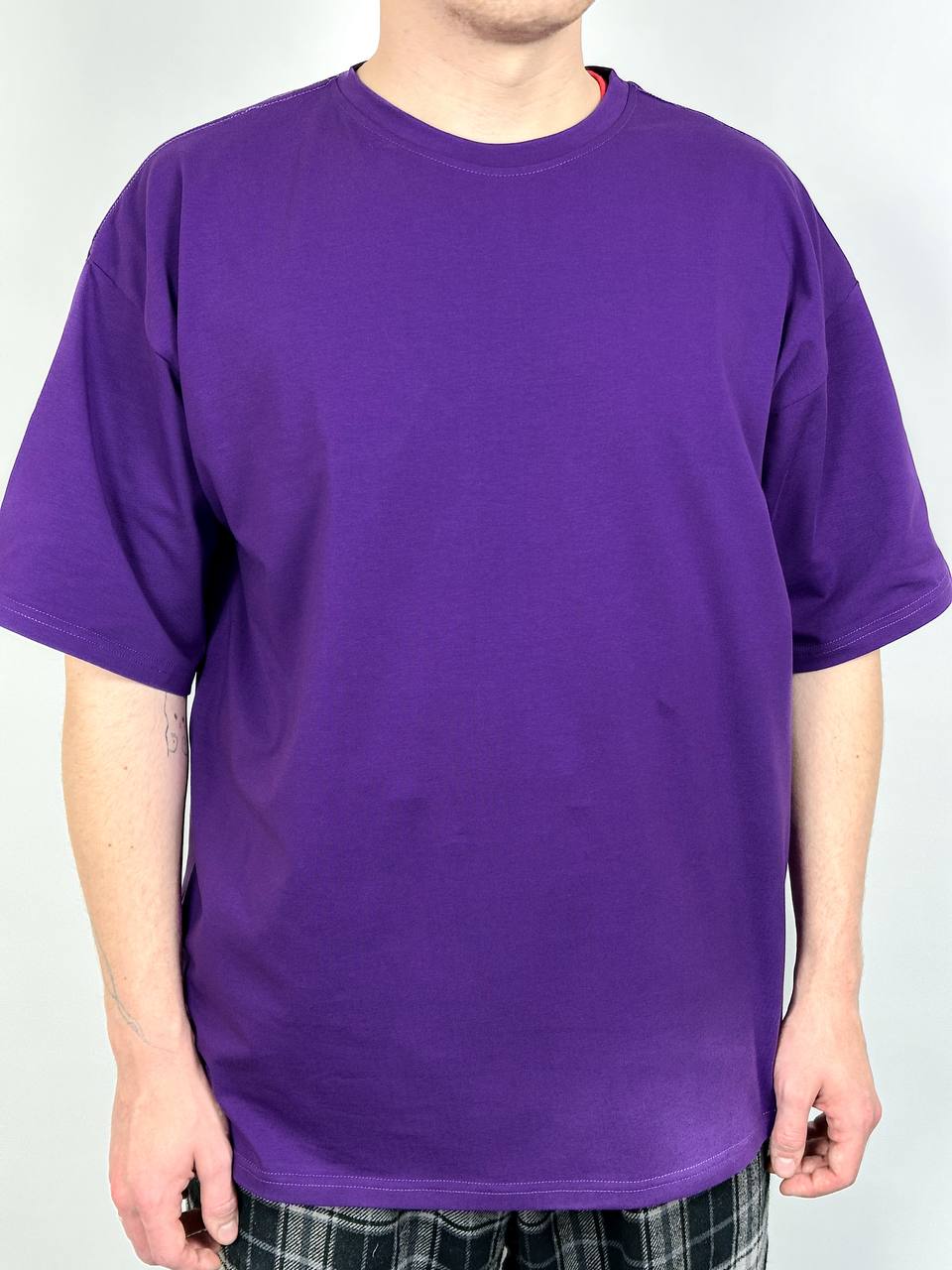 Фиолетовая футболка Oversize "ALLAZY" реальное фото