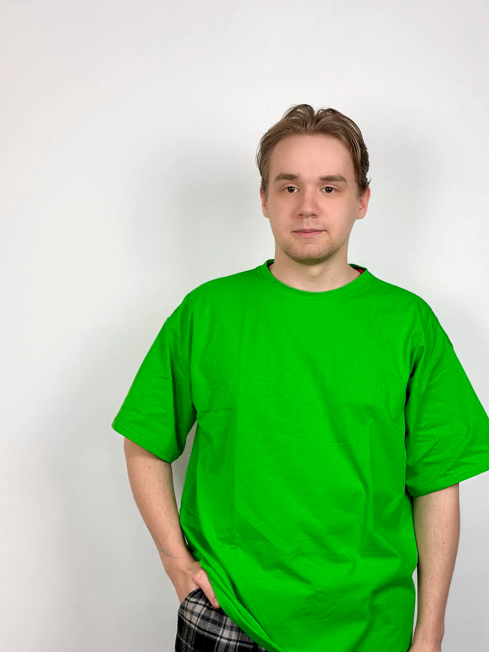 ЗЯрко-зленая футболка Oversize "ALLAZY" реальное фото