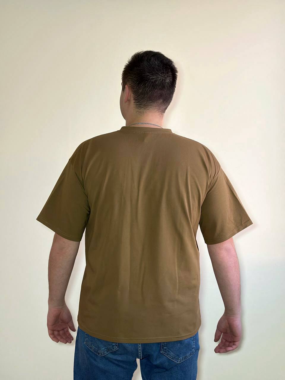 Коричневая футболка Oversize "ALLAZY" (койет) реальное фото