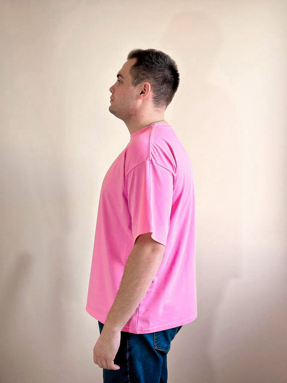 Розовая футболка Oversize "ALLAZY" реальное фото