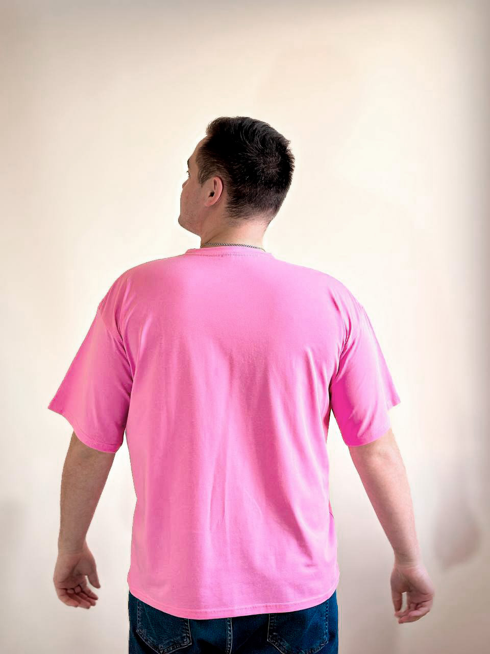 Розовая футболка Oversize "ALLAZY" реальное фото