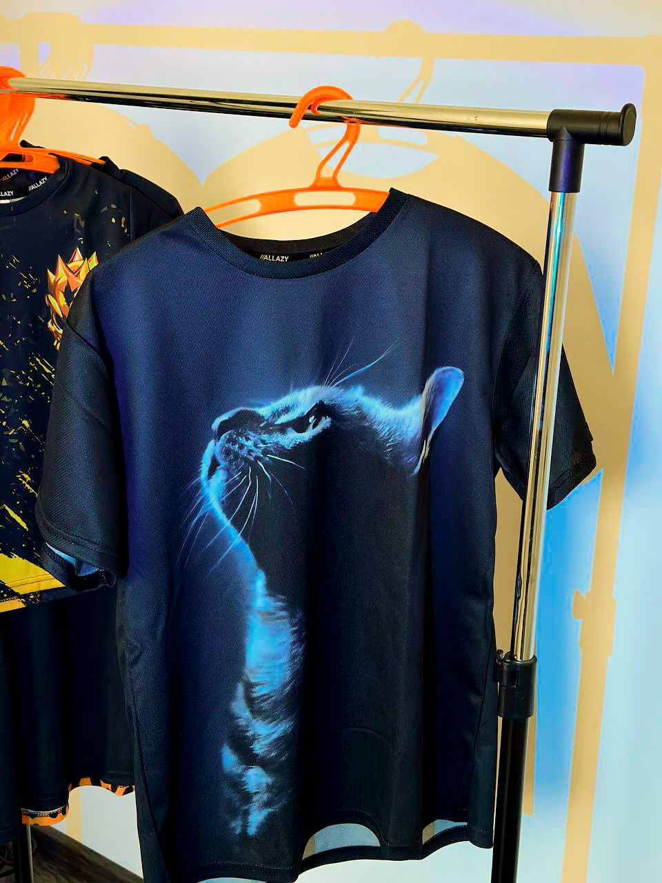 3D футболка з котом в світлі реальне фото