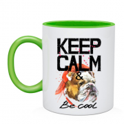 Чашка с Бульдогом "Ceep calm & be cool"