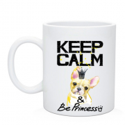 Чашка с Французским Бульдогом (keep calm & be princess)