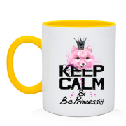 Чашка с собачкой Шпиц "keep calm & be princess"