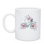 Чашка Кішечка на велосипеді