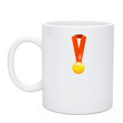 Чашка с золотой олимпийской медалью