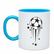 Чашка с футбольным мячом и звёздами