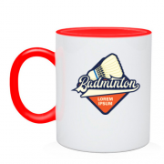 Чашка з логотипом бадмінтону