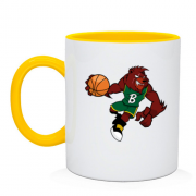 Чашка с медведем баскетболистом
