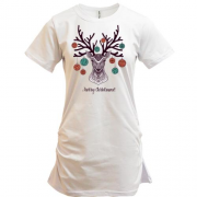 Подовжена футболка Merry Christmas Deer