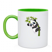 Чашка з пандою на гілці бамбука