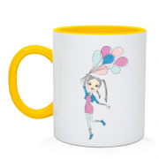 Чашка з дівчиною з повітряними кулями