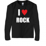 Детская футболка с длинным рукавом  I love Rock