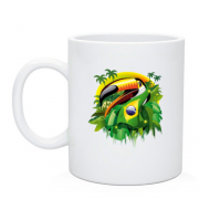 Чашка с бразильским попугаем