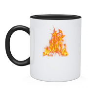 Чашка с изображением огня